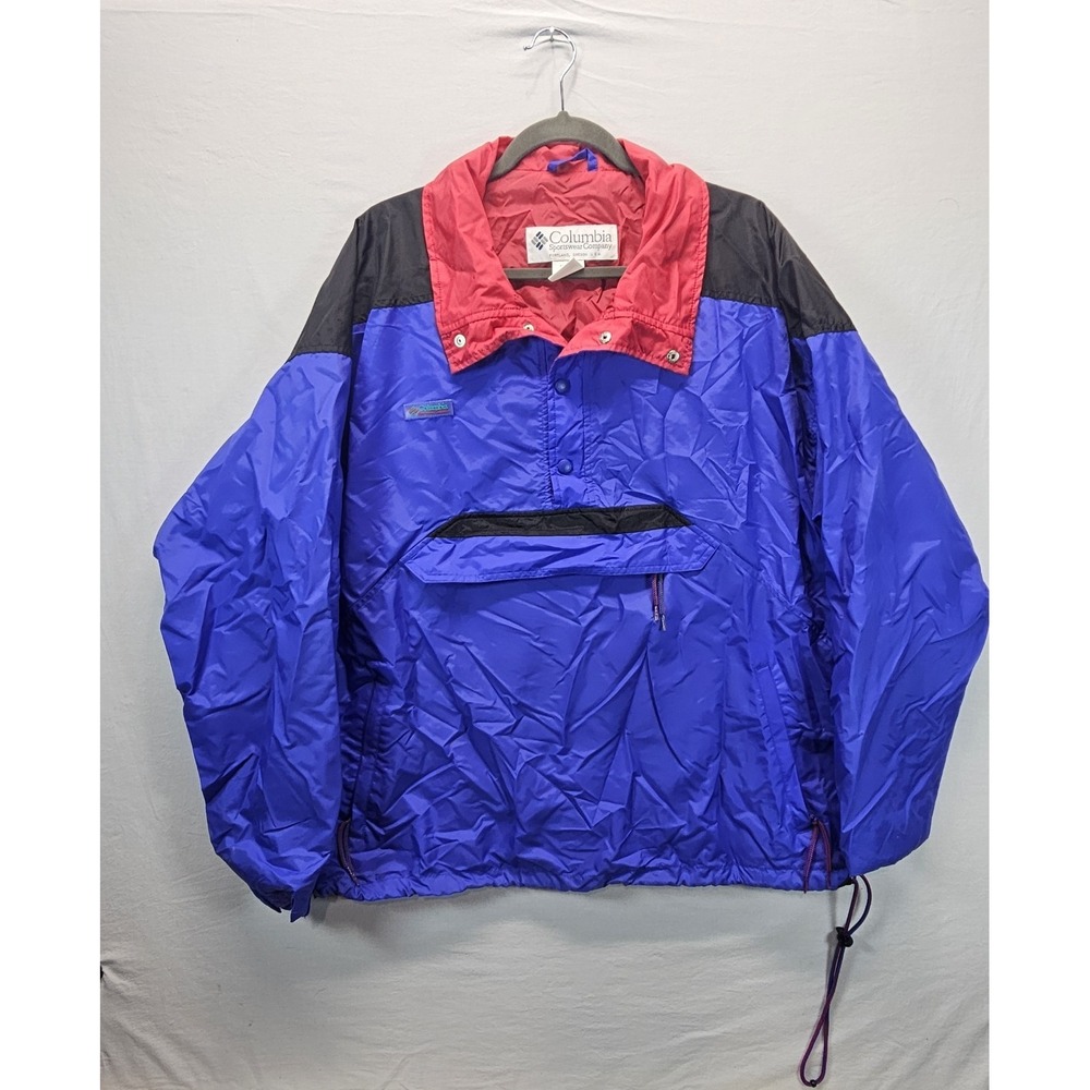 Vintage‎ Columbia Anorak Jacket Mens XL 90s Colorblock Pullover Gorpcore